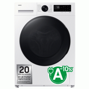 Lavadora -  secadora Samsung WD90DG5G34BEEC, 9kg lavado, 6kg secado, 1400rpm, EcoBubble, AirWash, fondo reducido, Wifi, clase A/E, blanco